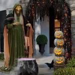 Illuminated Stack of Jack O' Lanterns Topiary