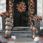 Illuminated Stack of Jack O' Lanterns Topiary