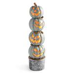 Illuminated Stack of Jack O' Lanterns Topiary