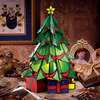 Illuminated Stained Glass Christmas Tree Sculpture