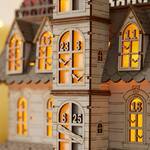 Illuminated Wooden Halloween Haunted House Countdown Calendar