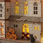 Illuminated Wooden Halloween Haunted House Countdown Calendar