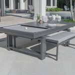 Indio Metal Convertible Outdoor Pool Table / Dining Table Set