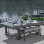 Indio Metal Convertible Outdoor Pool Table / Dining Table Set