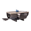 Industrial Half Barrel Coffee Table w/ Wine Storage