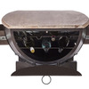 Industrial Half Barrel Coffee Table w/ Wine Storage