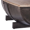 Industrial Half Barrel Coffee Table w/ Wine Storage
