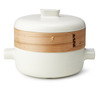 JIA Ceramic Steamer Pot / Lid With Cedar Wood and Terra Cotta Basket