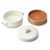 JIA Ceramic Steamer Pot / Lid With Cedar Wood and Terra Cotta Basket
