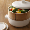 JIA Ceramic Steamer Pot / Lid With Cedar Wood and Terra Cotta Basket