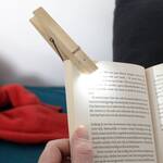 Kikkerland Clothespin Clip Light - Clip-On Flashlight / Book Light