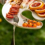 Knork Eco Reusable Bamboo Party Plates - Built-In Wine Glass and Fork Holders