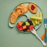Knork Eco Reusable Bamboo Party Plates - Built-In Wine Glass and Fork Holders