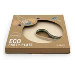Knork Eco Reusable Bamboo Party Plates - Built-In Wine Glass and Fork Holders