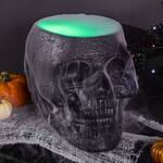 Large Black Skull Planter Pot / Halloween Candy Holder