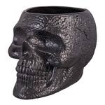 Large Black Skull Planter Pot / Halloween Candy Holder