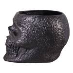 Large Black Skull Planter Pot / Halloween Candy Holder