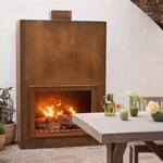 Large-Scale Corten Steel Outdoor Fireplace