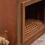 Large-Scale Corten Steel Outdoor Fireplace