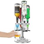 LED Illuminated 4 Bottle Rotating Liquor Dispenser