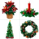 LEGO Christmas Tree, Wreath, Poinsettia, and Candle Centerpiece