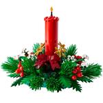 LEGO Christmas Tree, Wreath, Poinsettia, and Candle Centerpiece