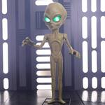 Life-Sized Animatronic Grey Alien Statue