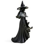 Life-Sized Faceless Wicked Witch Ghost Statue with Glowing Inner Fire