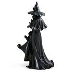 Life-Sized Faceless Wicked Witch Ghost Statue with Glowing Inner Fire