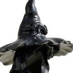 Life-Sized Faceless Wicked Witch Ghost Statue with Glowing Inner Fire