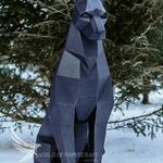 Lifesize Doberman Dog 3D Metal Art Statue
