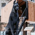 Lifesize Doberman Dog 3D Metal Art Statue