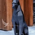 Lifesize Doberman Dog 3D Metal Art Statue