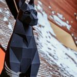 Lifesize Doberman Dog 3D Metal Art Statue