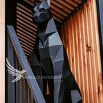 Lifesize Doberman Dog 3D Metal Art Statue