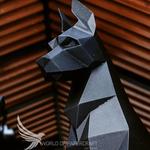 Lifesize Doberman Dog 3D Metal Art Statue