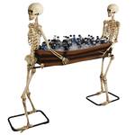 Lifesize Posable Skeletons Carrying a Coffin / Beverage Tub