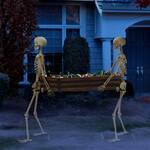 Lifesize Posable Skeletons Carrying a Coffin / Beverage Tub