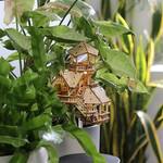 Light-Up Miniature Treehouses for Houseplants