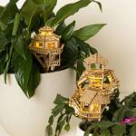 Light-Up Miniature Treehouses for Houseplants