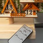 Lit Wooden Cottages Advent Calendar Wreath