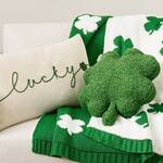 Lucky Four-Leaf Clover Throw Pillow