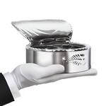 Luxury Cat Dish - Silver-Plated Ceramic Tuna Can