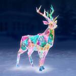 Majestic 5-ft Prismatic Iridescent Christmas Stag Statue