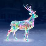 Majestic 5-ft Prismatic Iridescent Christmas Stag Statue