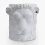 Majestic White Lion Planter Pot