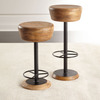 Mango Wood and Iron Swivel Stools