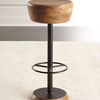Mango Wood and Iron Swivel Stools