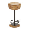 Mango Wood and Iron Swivel Stools