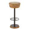 Mango Wood and Iron Swivel Stools
